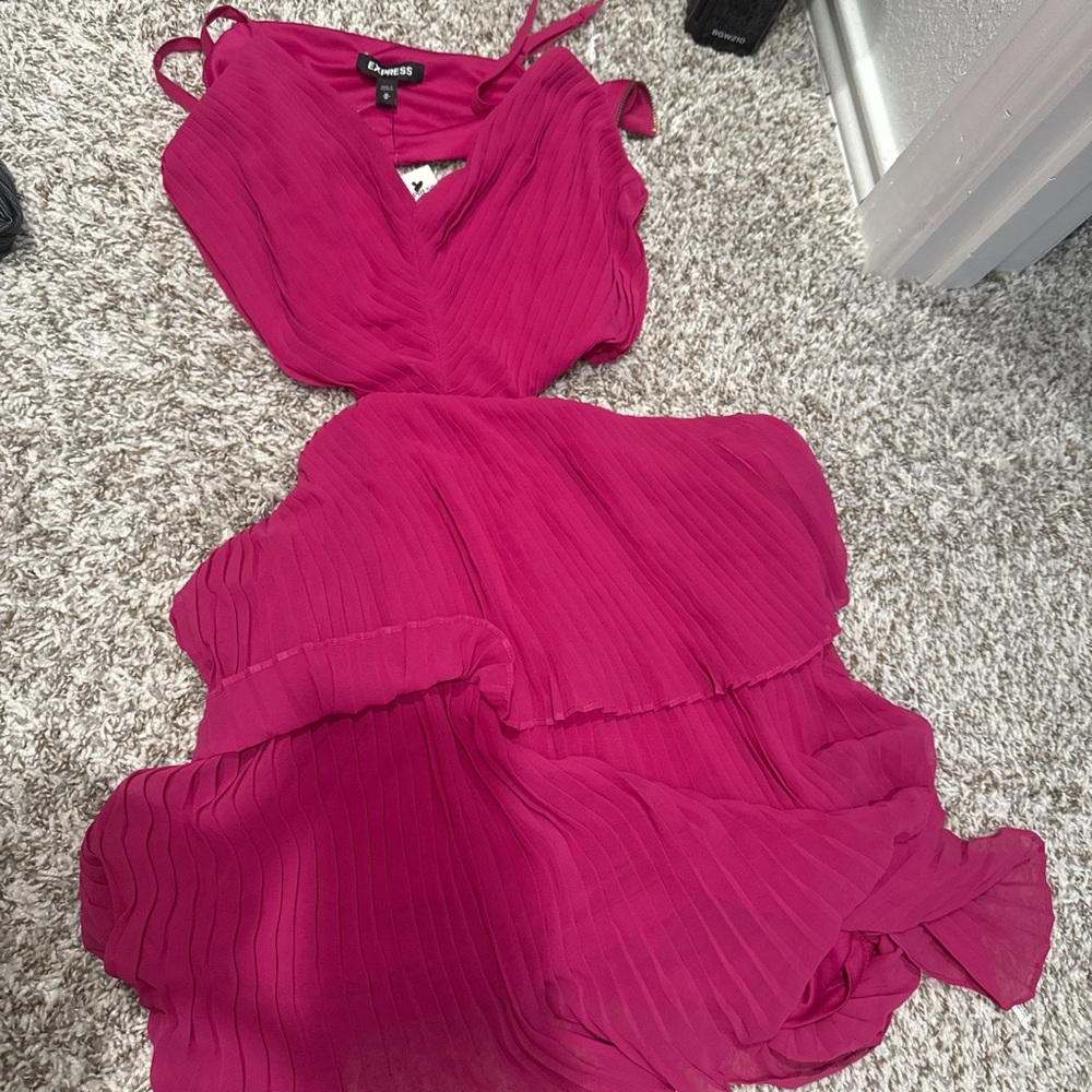 Express Fuchsia Pleated Dress